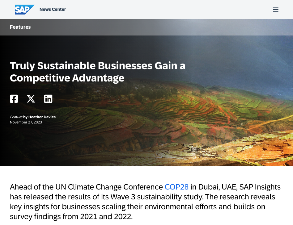 Article by Heather Davies for SAP